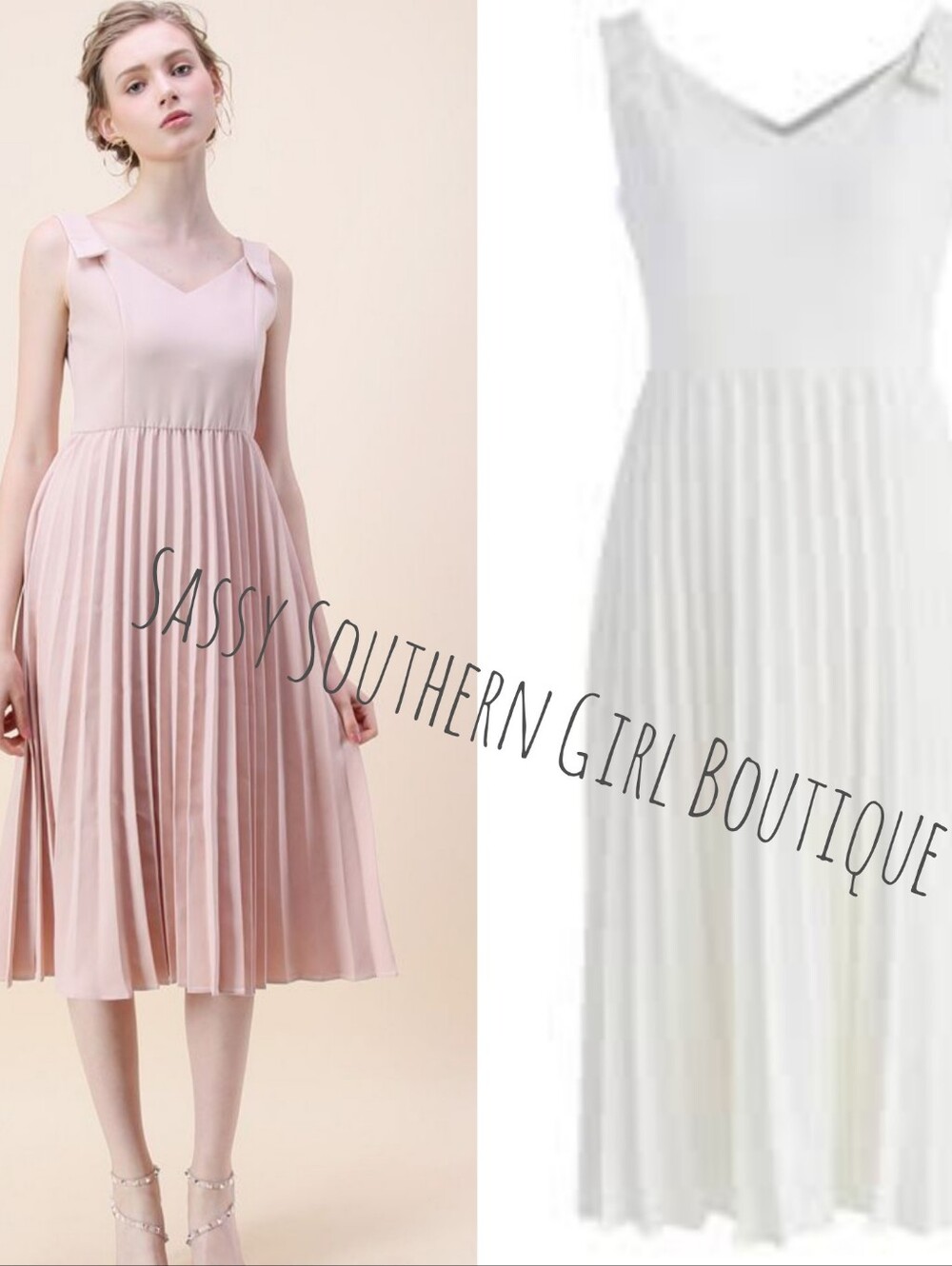 🆕⭐ Accordion Ivory white pleated Gatsby dress⭐